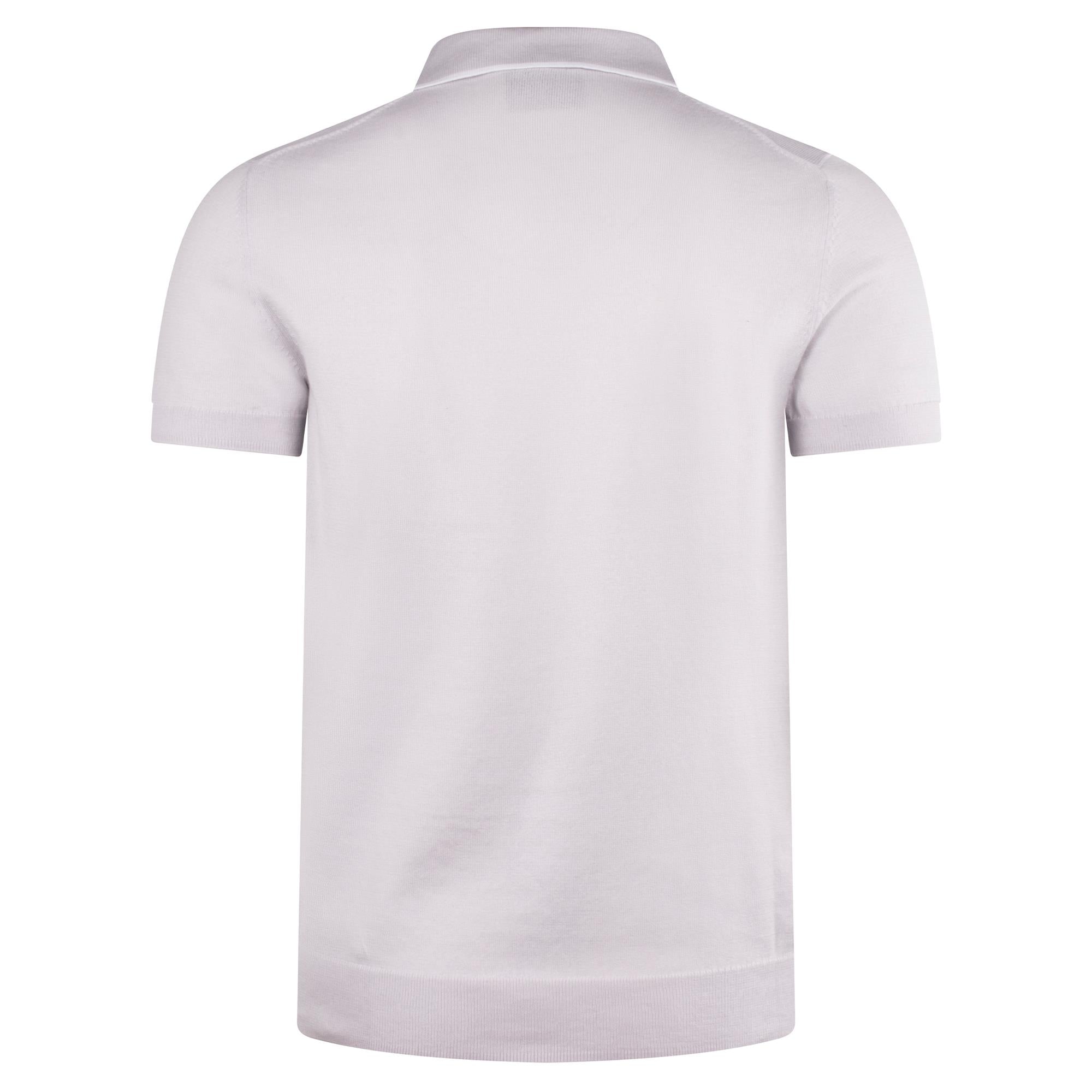 Lyle & Scott Tipped Knitted Open Collar Polo Blue Hint